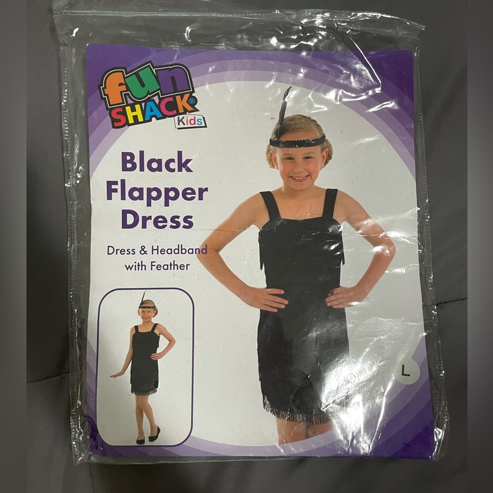 Girls black flapper dress Halloween costume